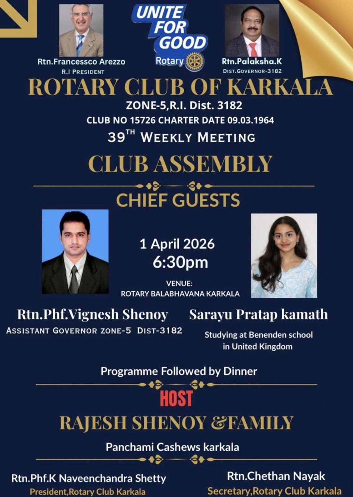 Project Mythri Rotary event flyer