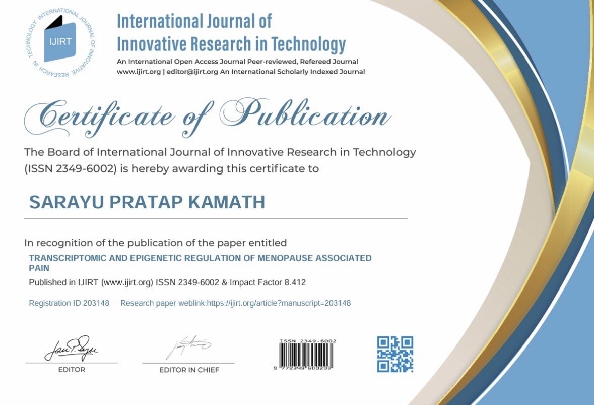 IJIRT publication certificate for the review paper